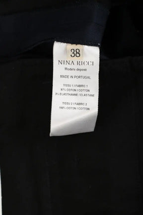 Pantalon large Nina Ricci Bleu en Coton