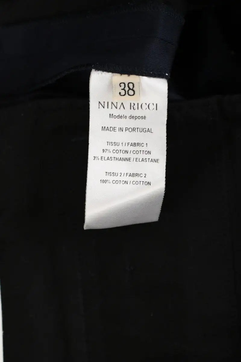 Pantalon large Nina Ricci Bleu en Coton