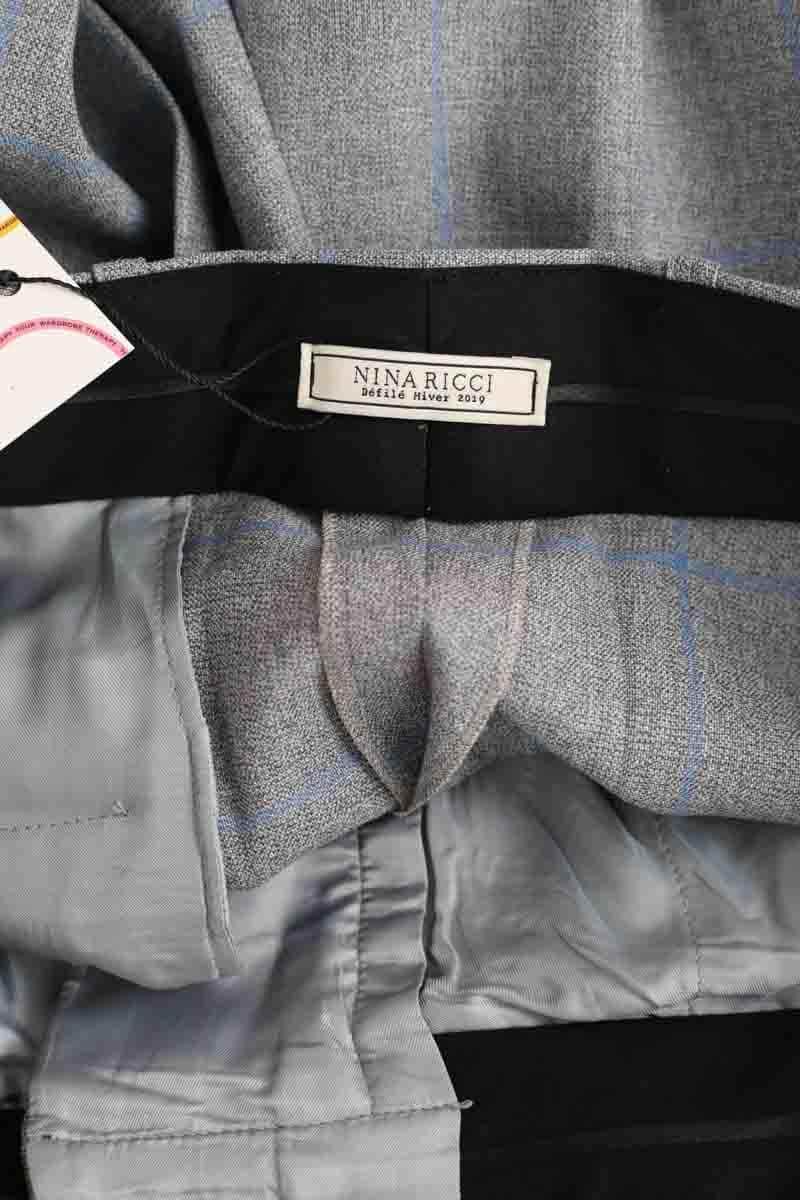 Pantalon large Nina Ricci Gris en Laine