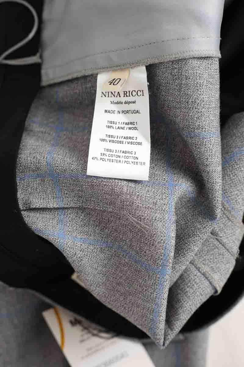 Pantalon large Nina Ricci Gris en Laine