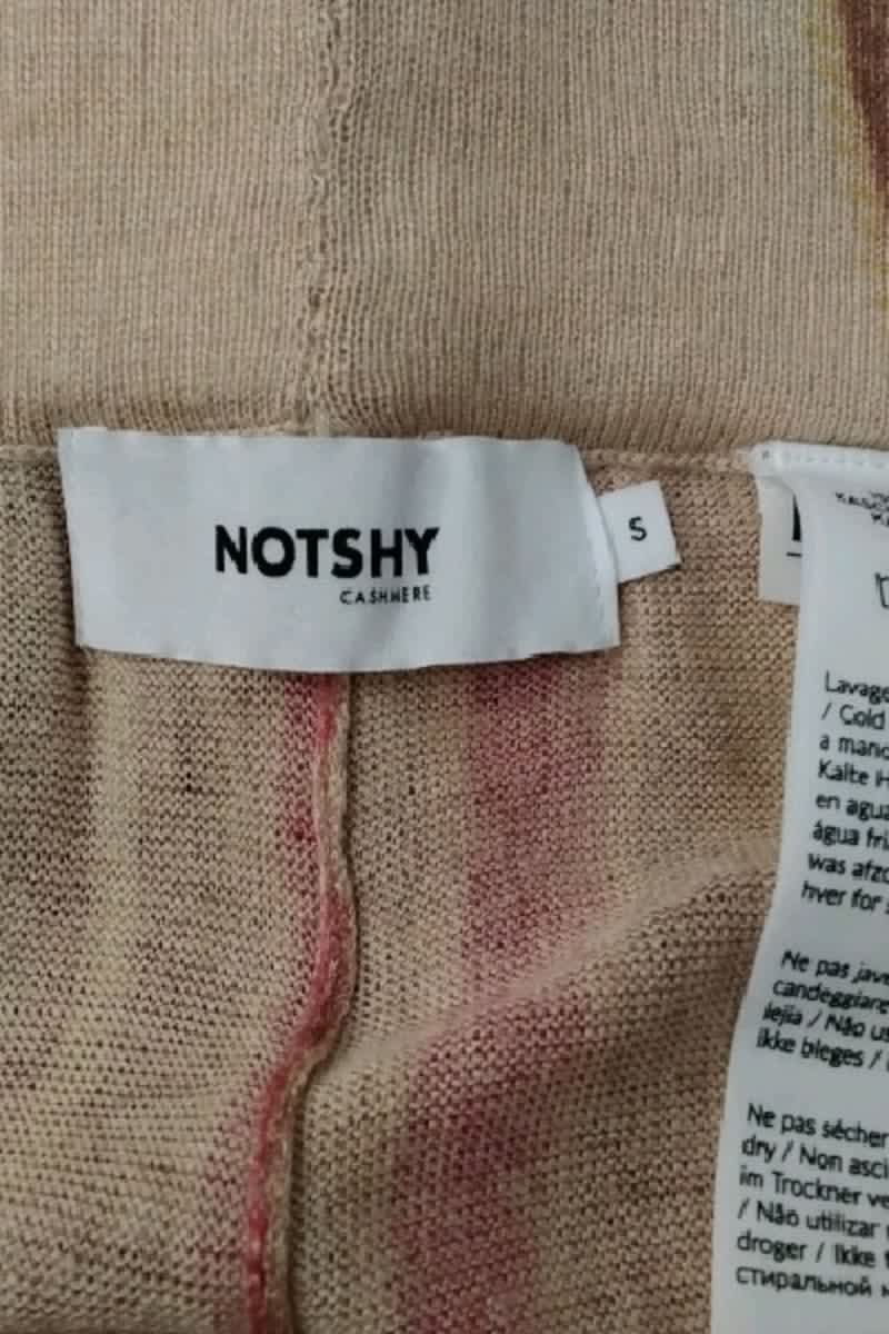 Pantalon large Notshy Beige en Cachemire