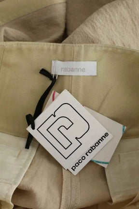 Pantalon large Paco Rabanne Beige en Coton