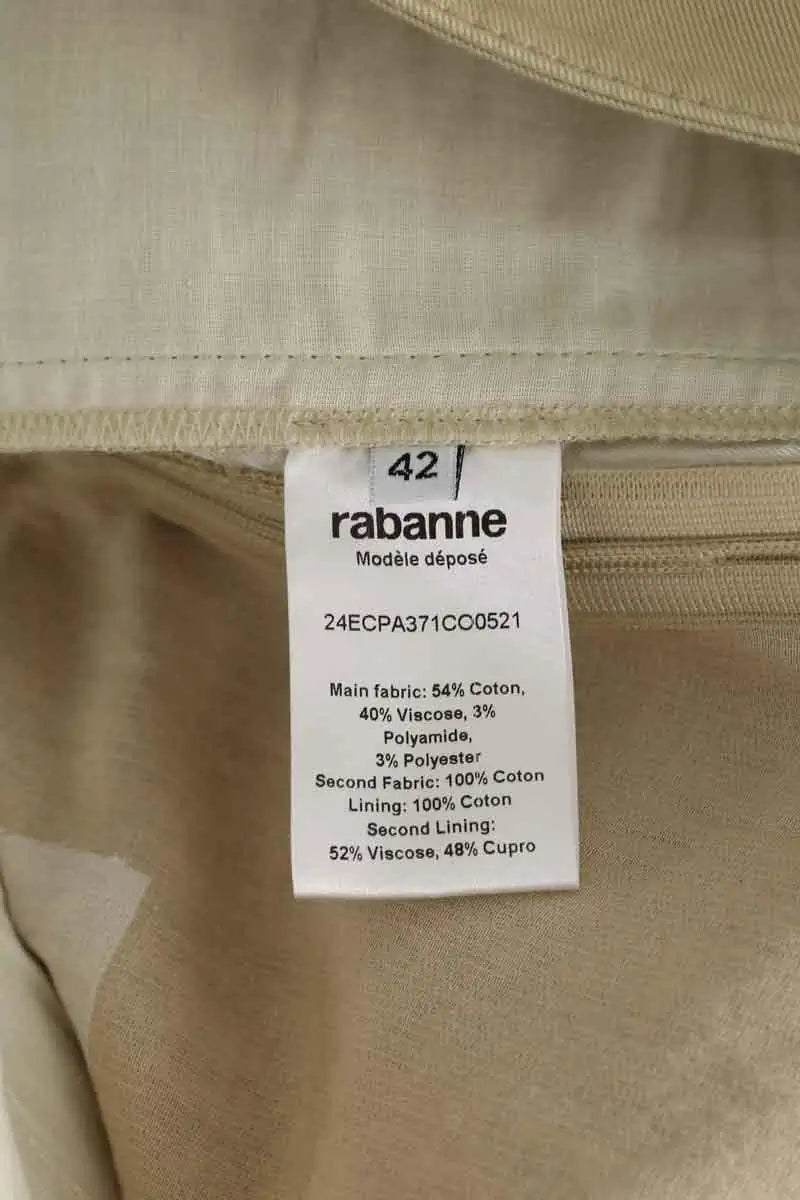 Pantalon large Paco Rabanne Beige en Coton