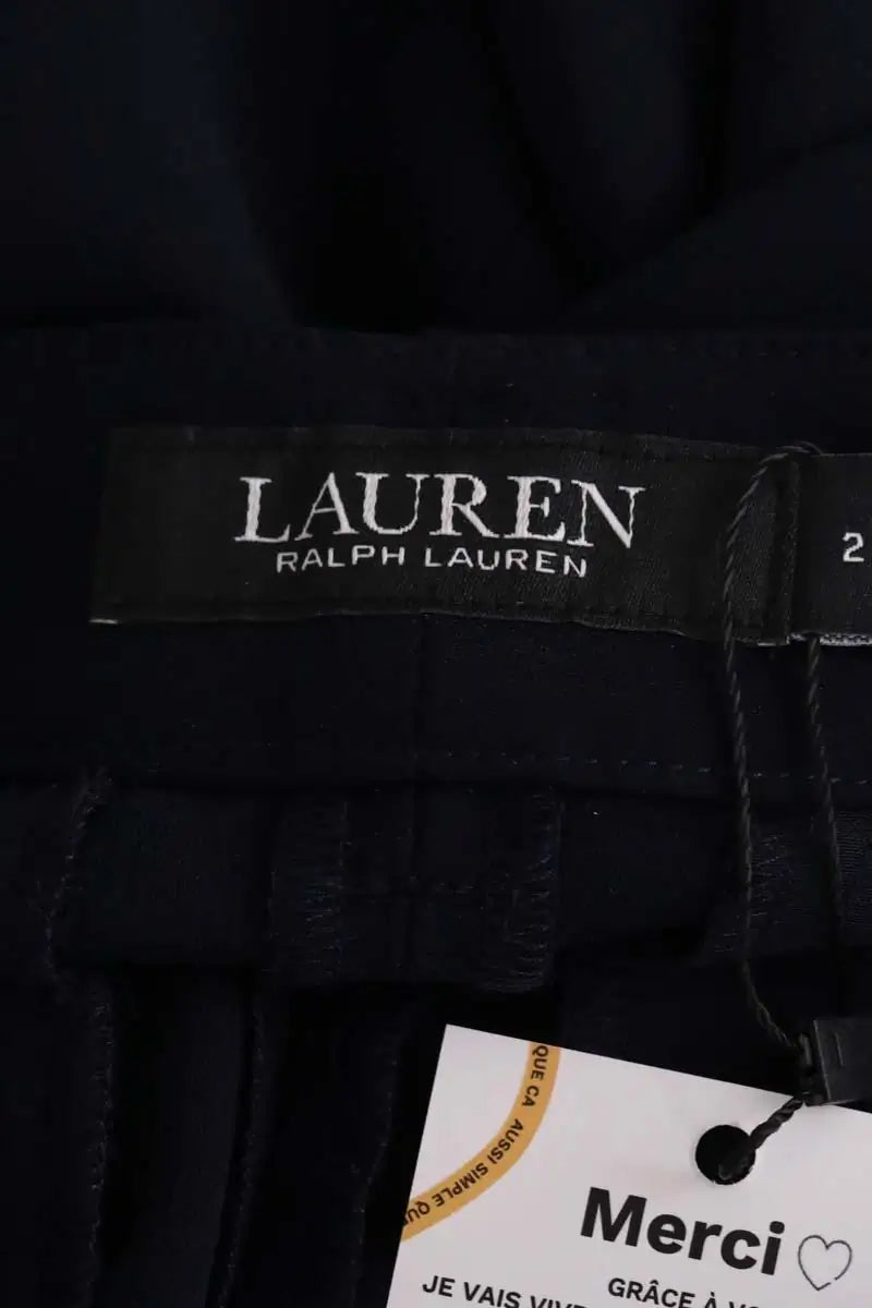 Pantalon large Ralph Lauren Bleu en Synthétique