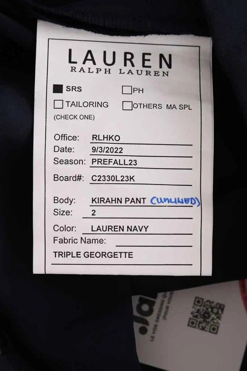 Pantalon large Ralph Lauren Bleu en Synthétique