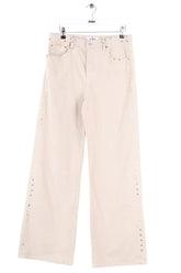 Pantalon large RE/DONE Ecru en Coton, taille M - Seconde Main