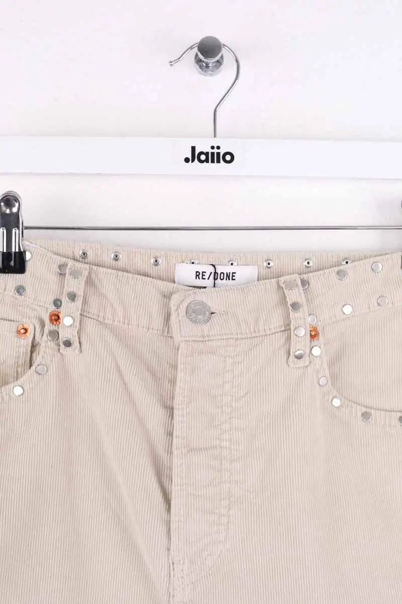 Pantalon large RE/DONE Ecru en Coton