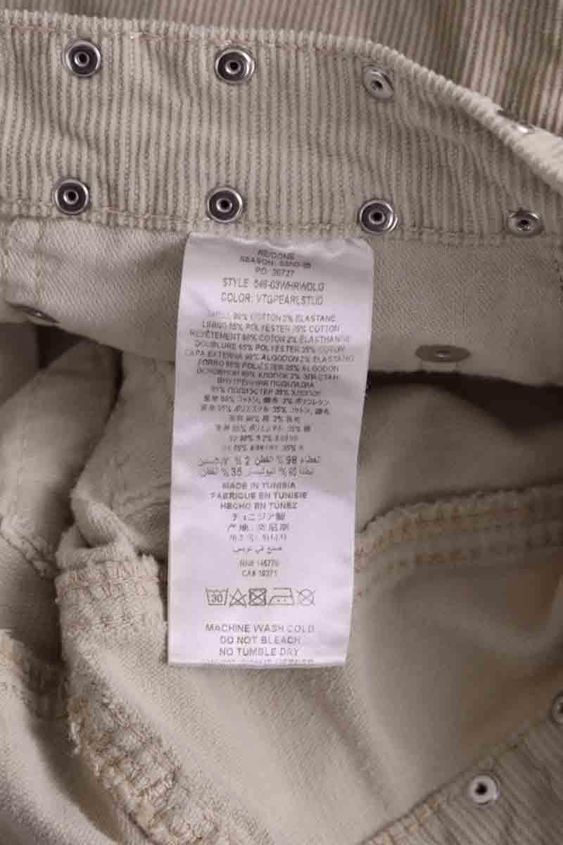 Pantalon large RE/DONE Ecru en Coton