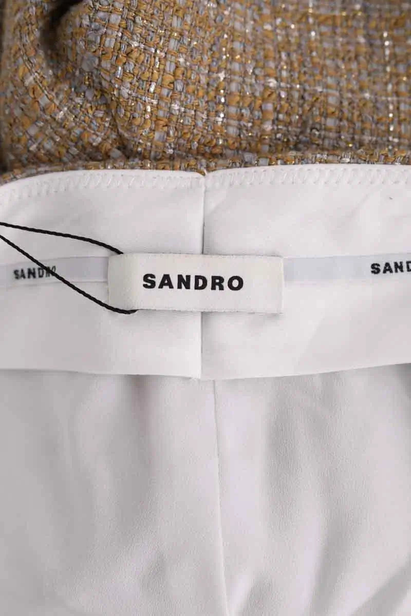 Pantalon large Sandro Beige en Coton