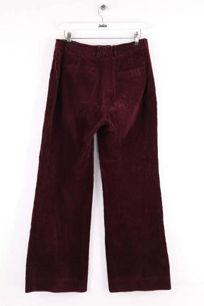 Pantalon large Sandro Bordeaux en Coton