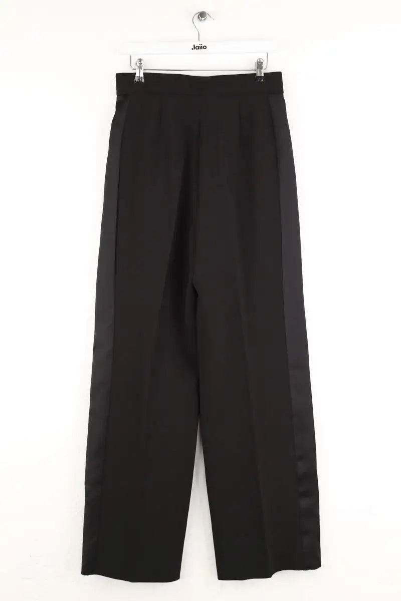 Pantalon large Sandro Noir en Polyester