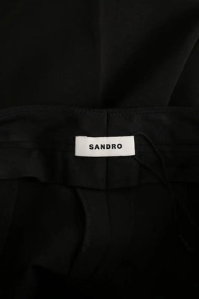 Pantalon large Sandro Noir en Polyester