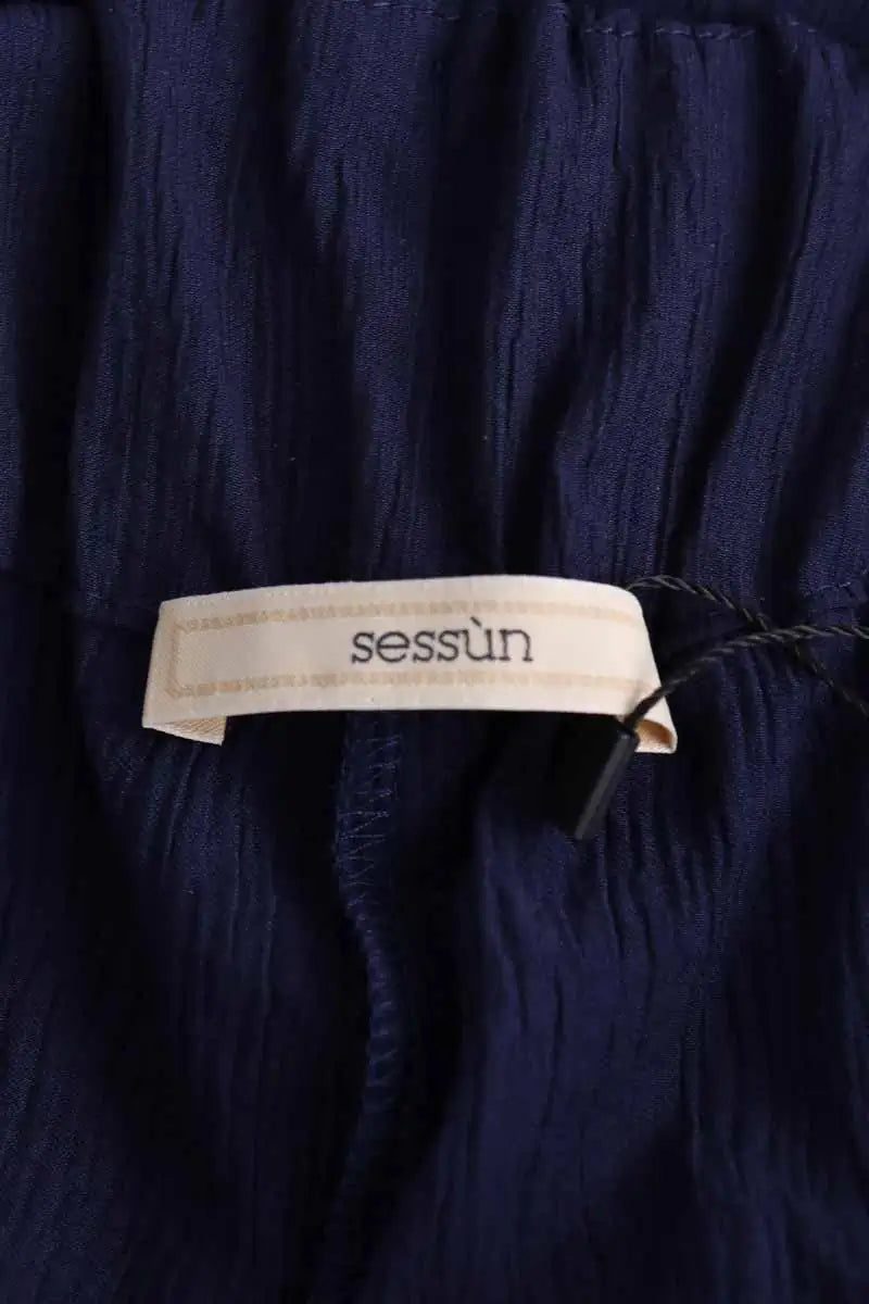 Pantalon large Sessun Minima Bleu en Viscose