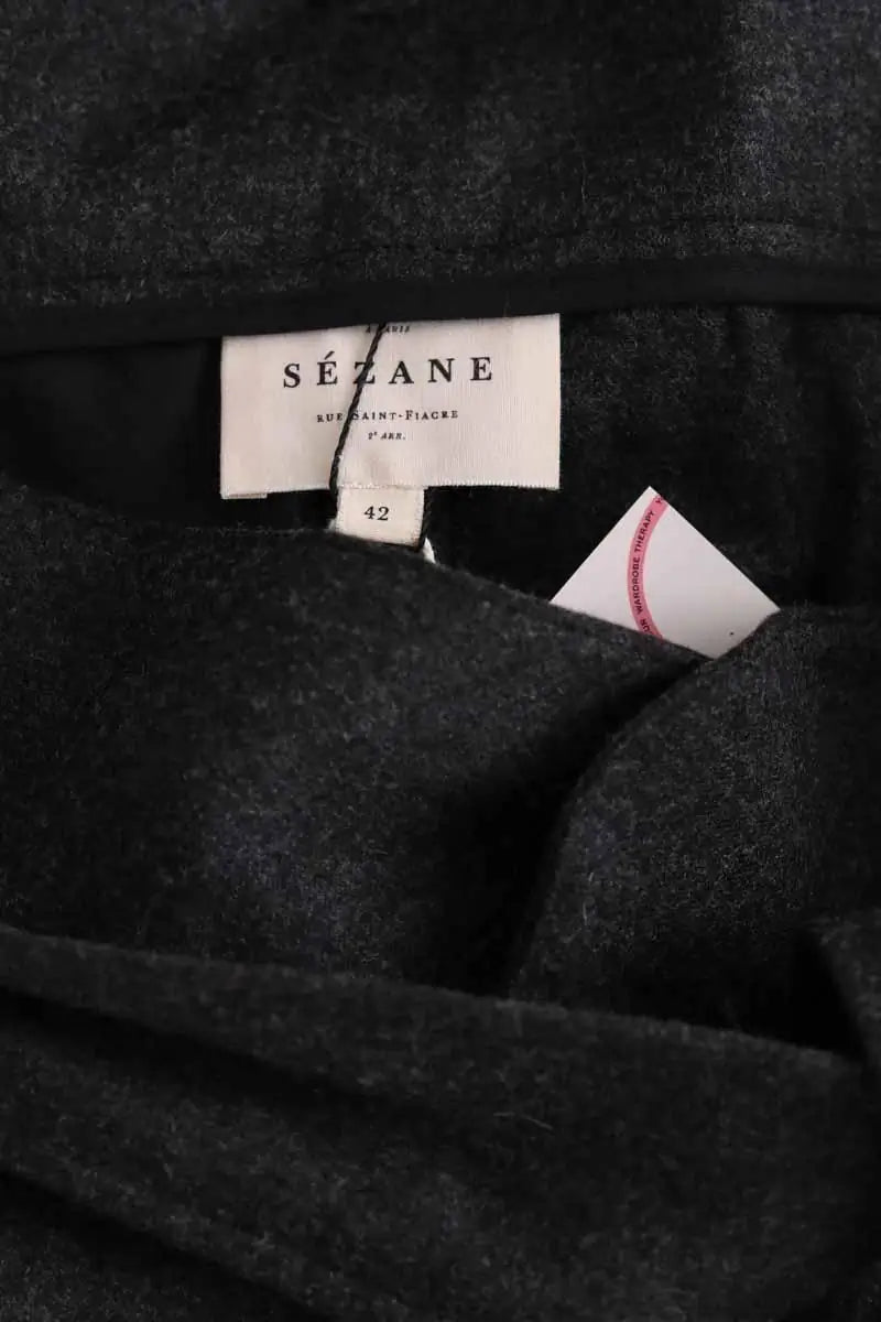 Pantalon large Sézane Anthracite en Coton