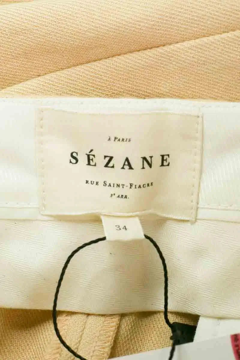 Pantalon large Sézane Beige en Coton