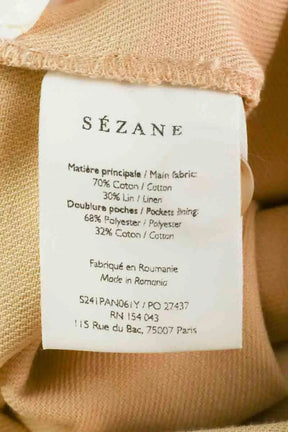 Pantalon large Sézane Beige en Coton