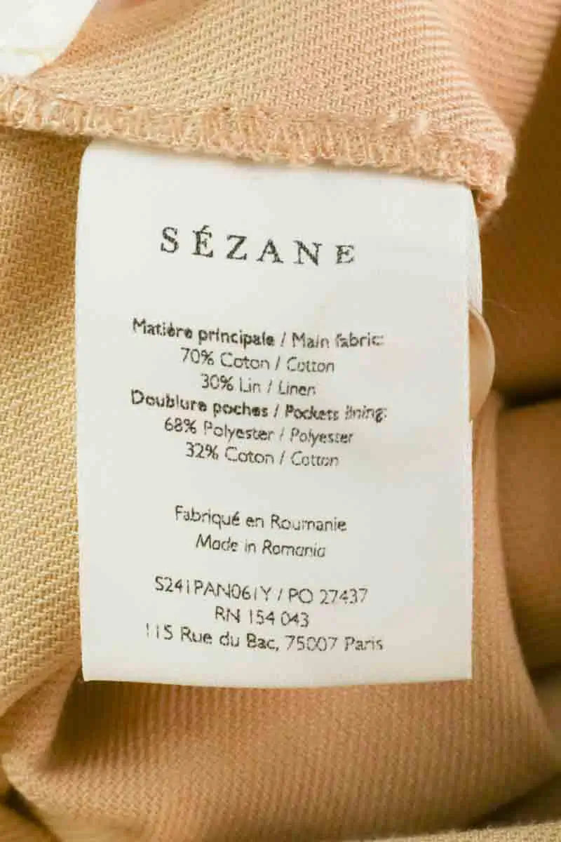 Pantalon large Sézane Beige en Coton
