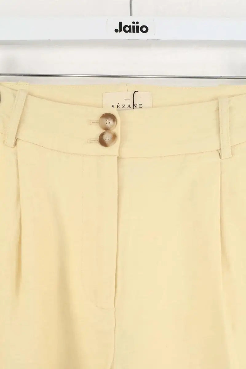 Pantalon large Sézane Beige en Viscose