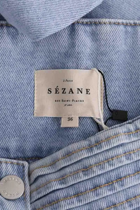 Pantalon large Sézane Bleu en Coton