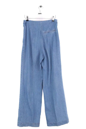 Pantalon large Sézane Bleu en Coton