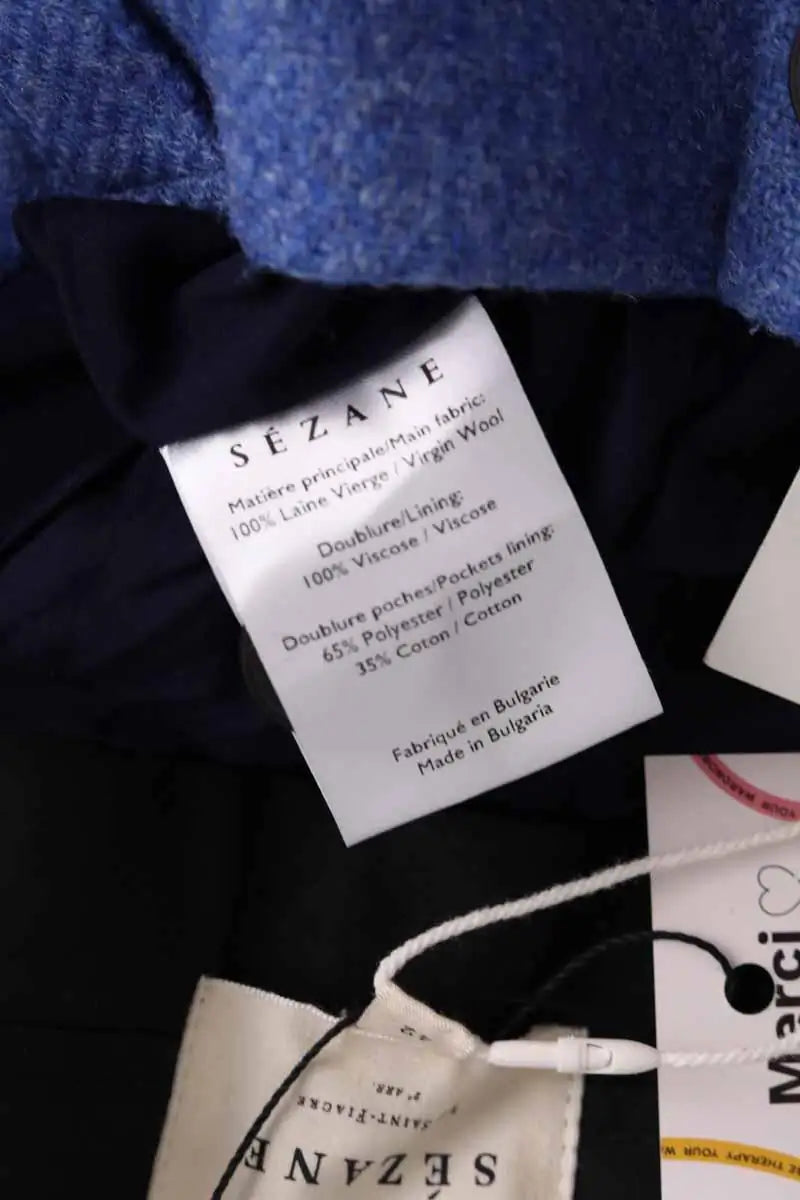 Pantalon large Sézane Bleu en Coton