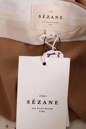 Pantalon large Sézane Camel en Coton