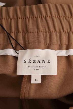 Pantalon large Sézane Camel en Synthétique