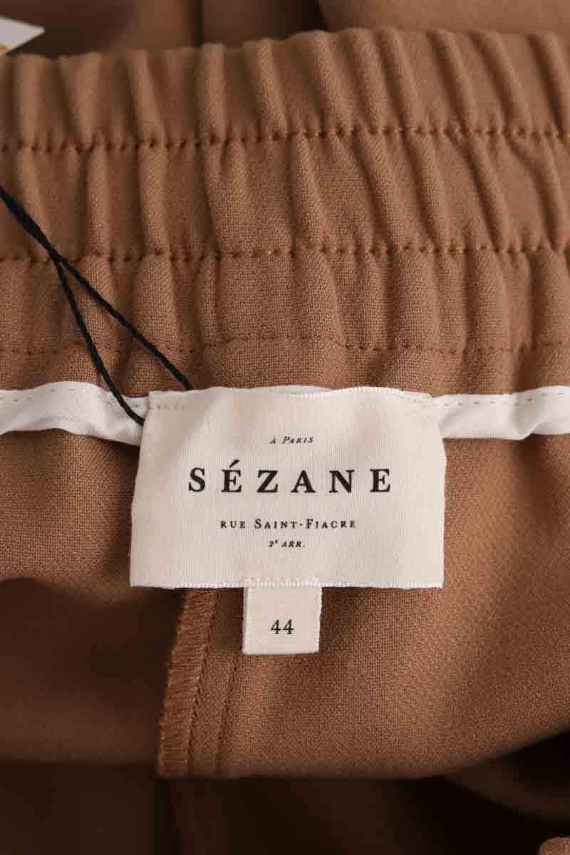 Pantalon large Sézane Camel en Synthétique