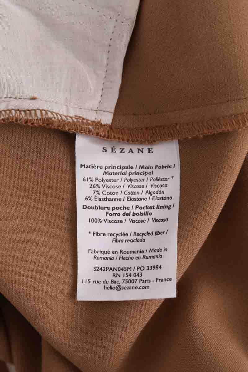 Pantalon large Sézane Camel en Synthétique