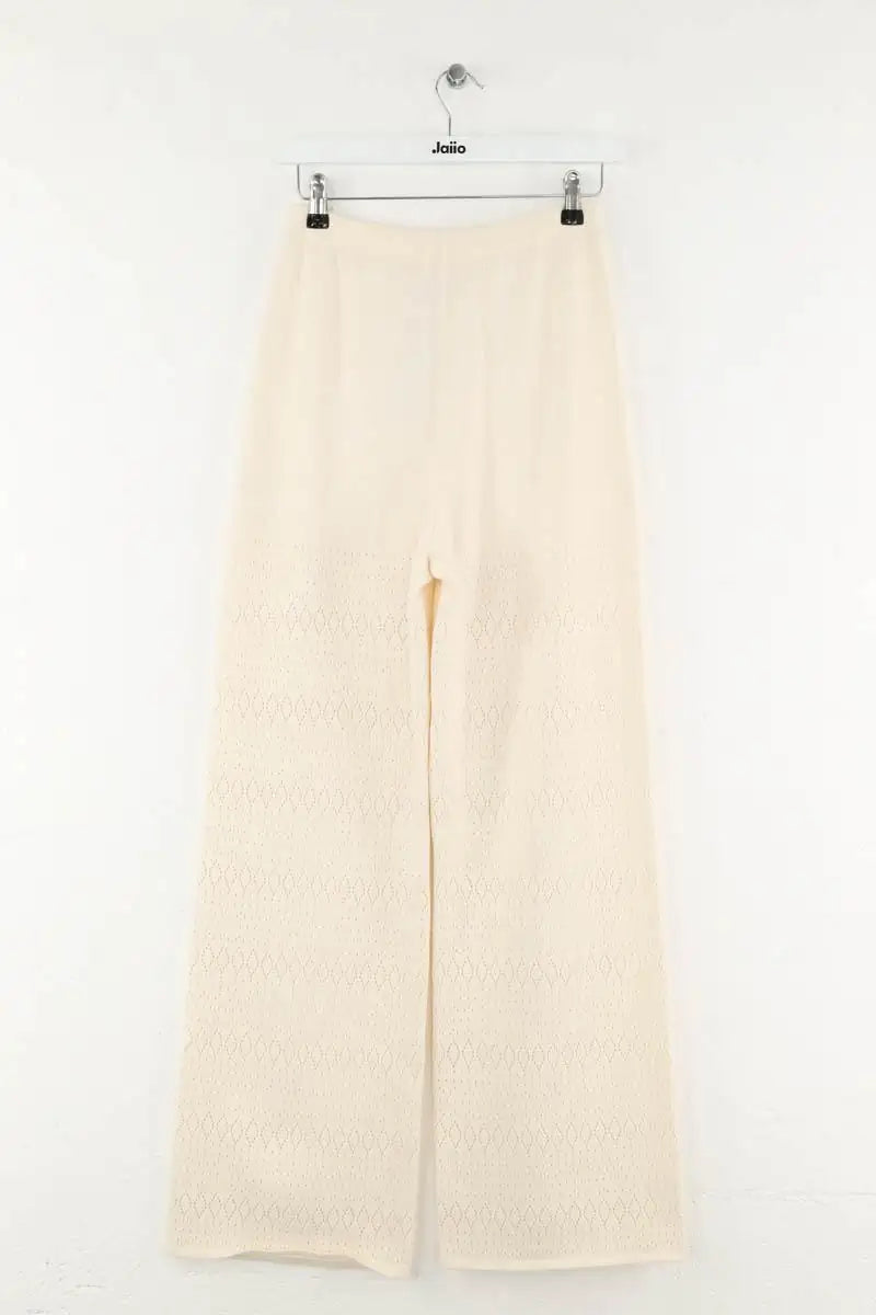 Pantalon large Sézane Ecru en Laine
