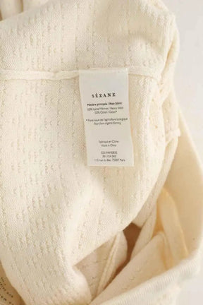 Pantalon large Sézane Ecru en Laine