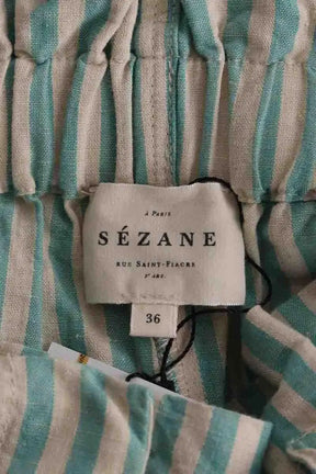 Pantalon large Sézane Ecru en Lin