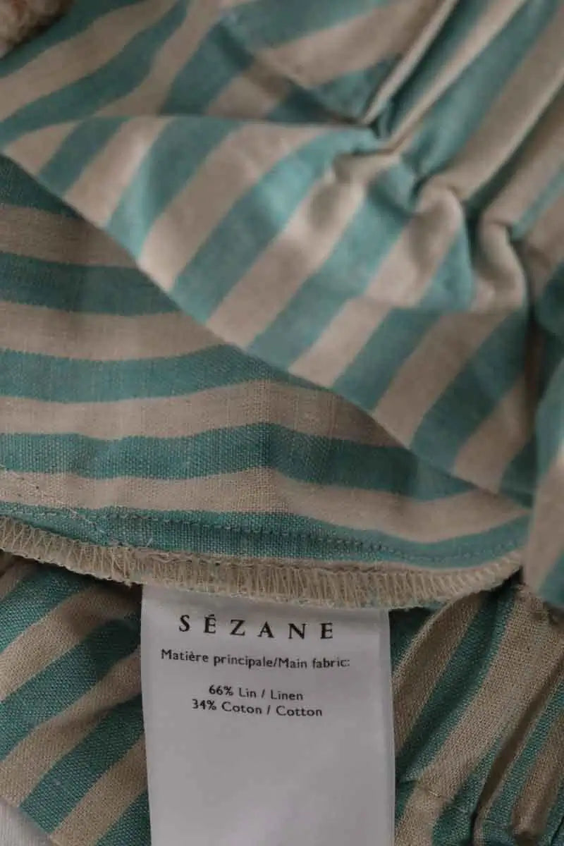Pantalon large Sézane Ecru en Lin