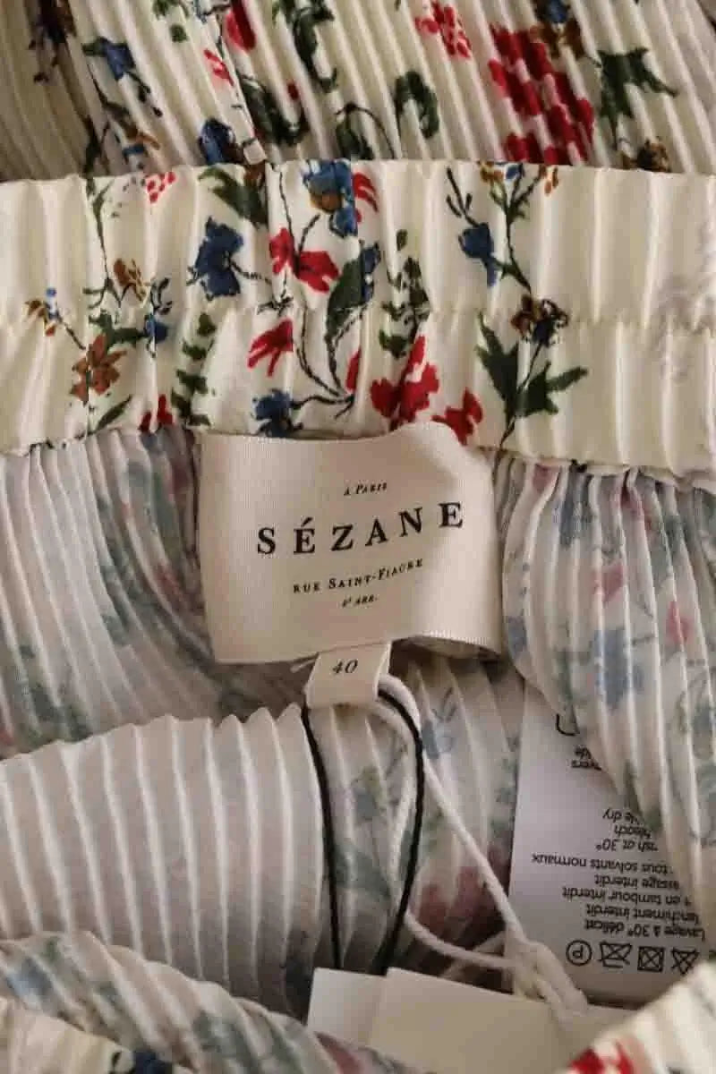 Pantalon large Sézane Ecru en Synthétique