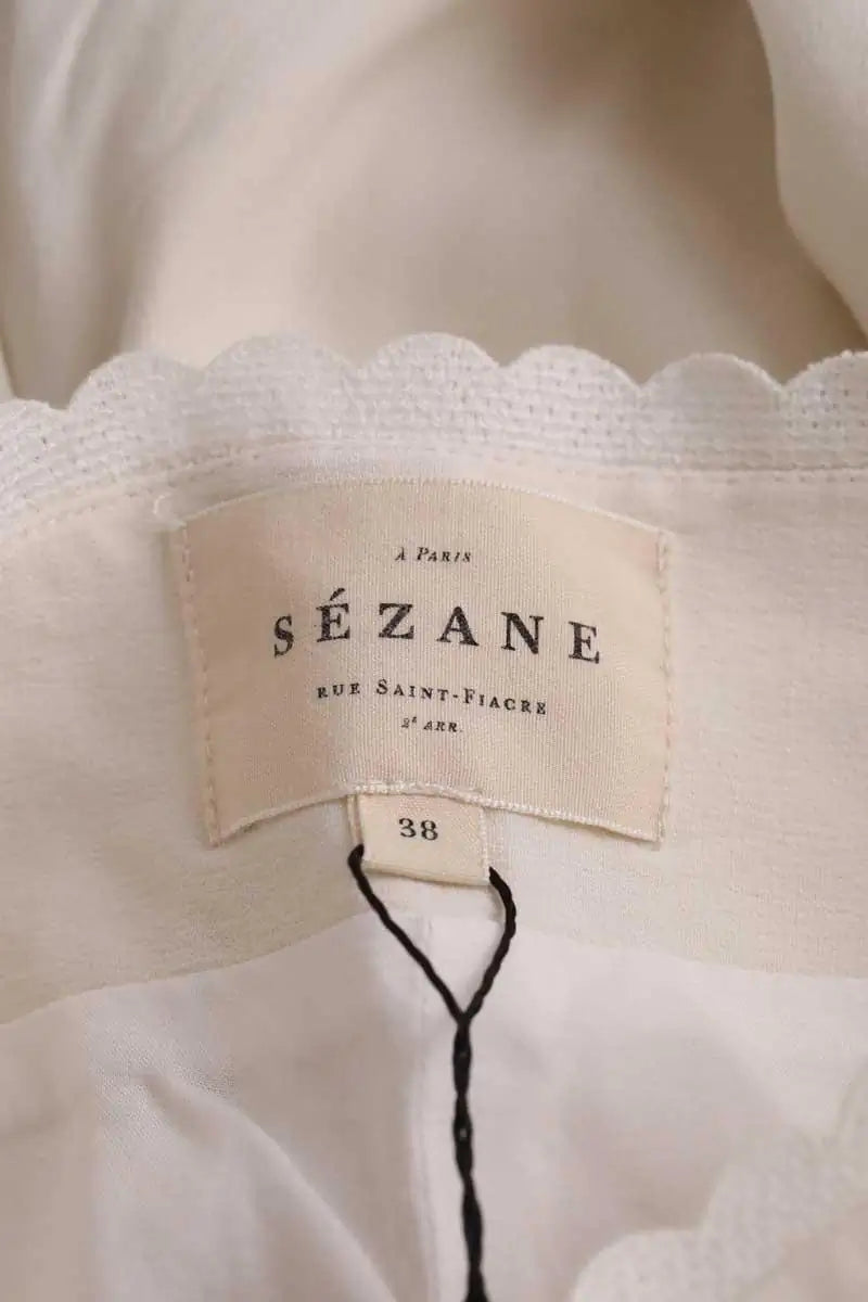 Pantalon large Sézane Ecru en Viscose