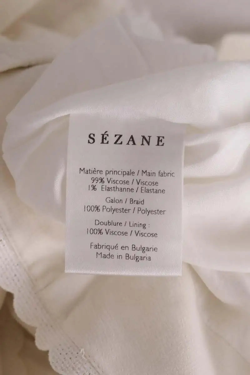 Pantalon large Sézane Ecru en Viscose