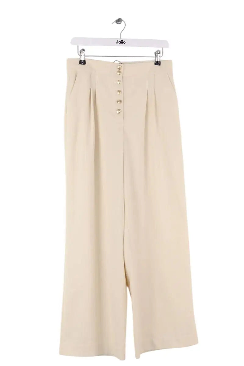 Pantalon large Sézane Jaune en Synthétique, taille L - Seconde Main
