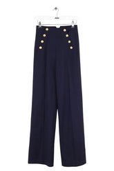 Pantalon large Sézane Marine en Synthétique, taille XS - Seconde Main