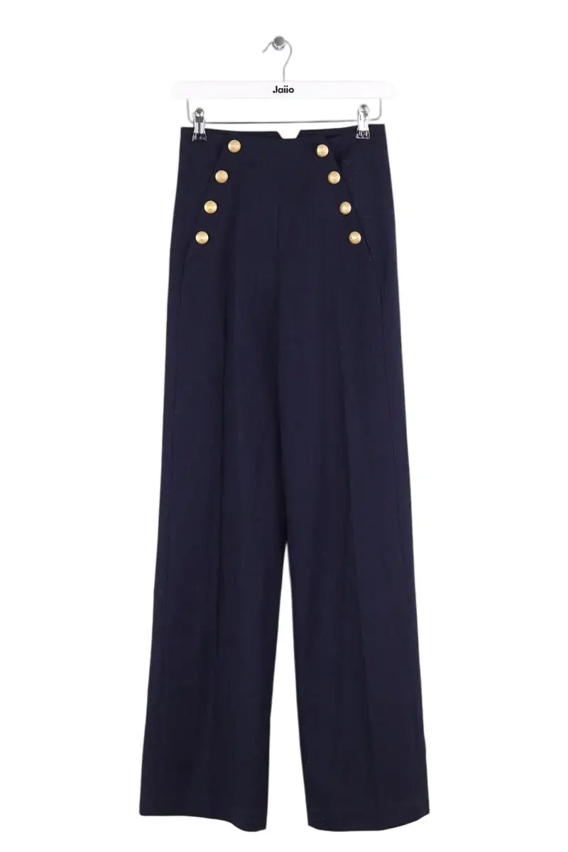 Pantalon large Sézane Marine en Synthétique, taille XS - Seconde Main