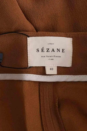 Pantalon large Sézane Marron en Synthétique