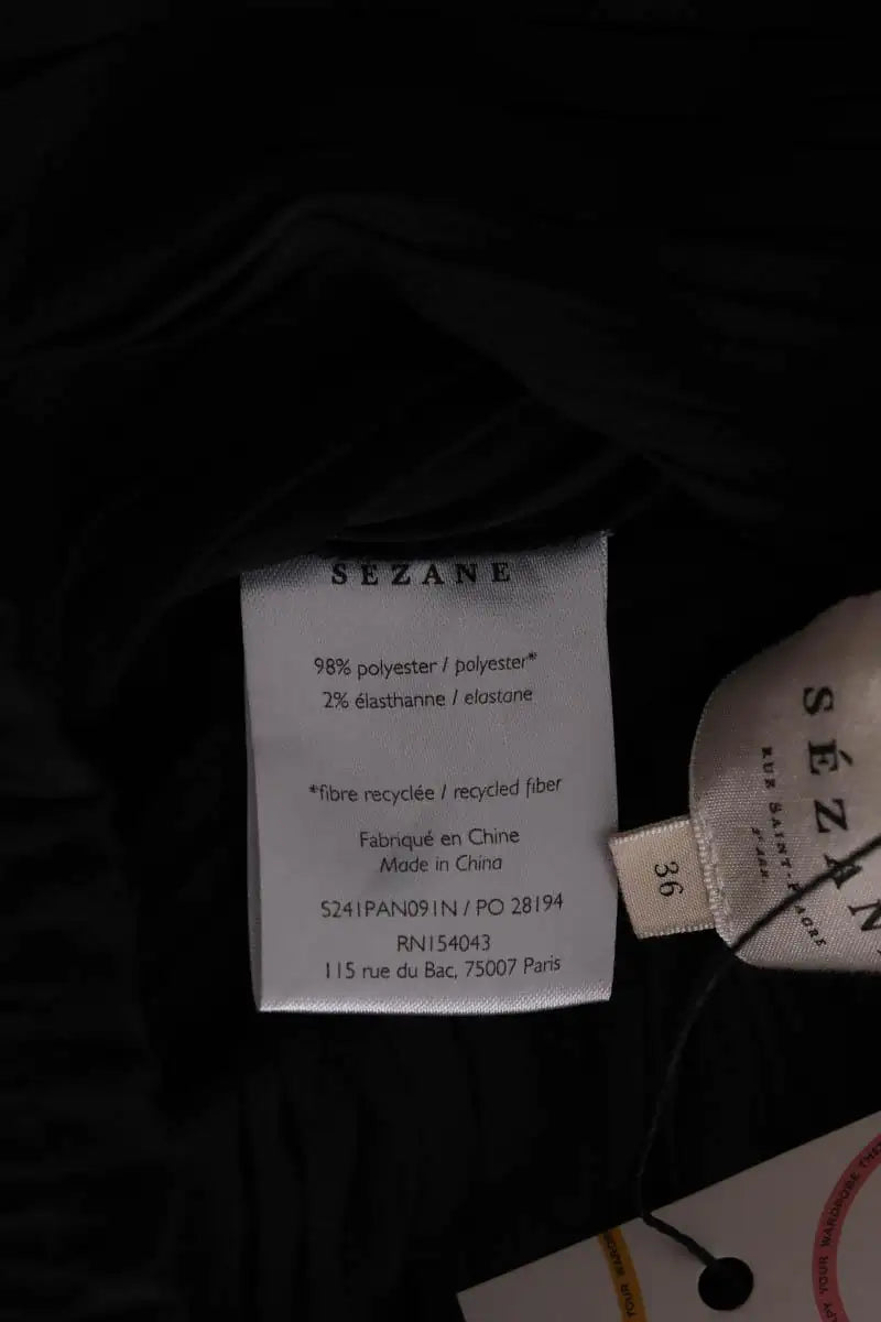 Pantalon large Sézane Noir en Synthétique