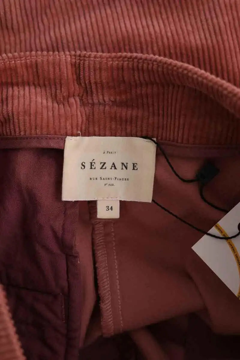 Pantalon large Sézane Rose en Coton