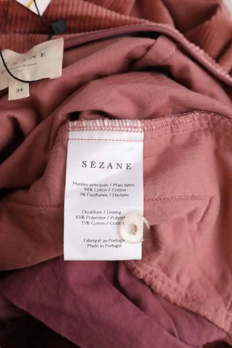 Pantalon large Sézane Rose en Coton