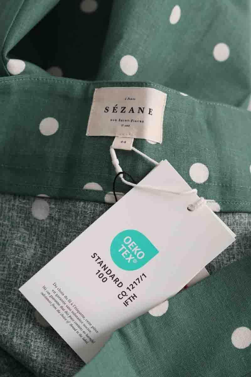 Pantalon large Sézane Vert en Lin