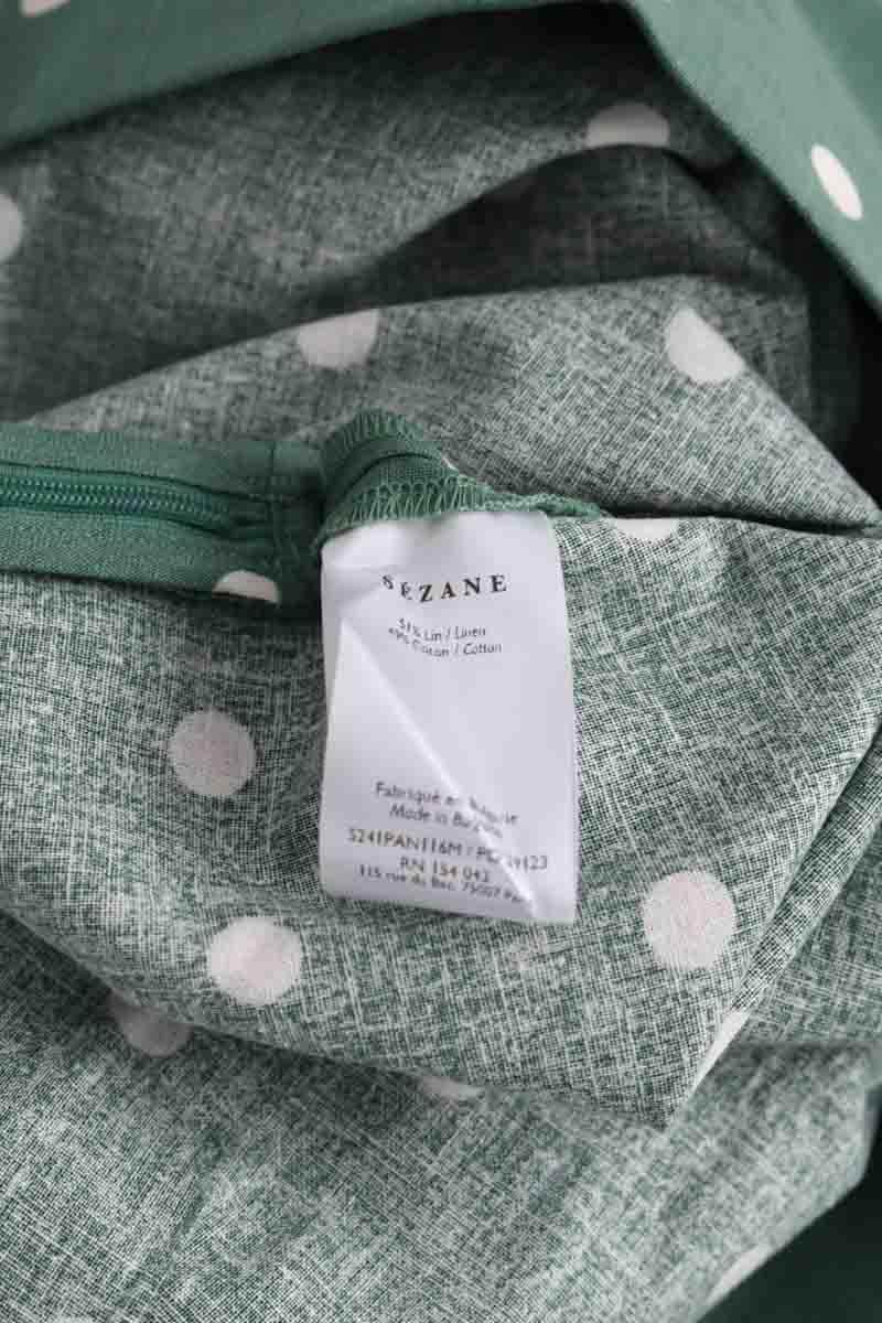 Pantalon large Sézane Vert en Lin