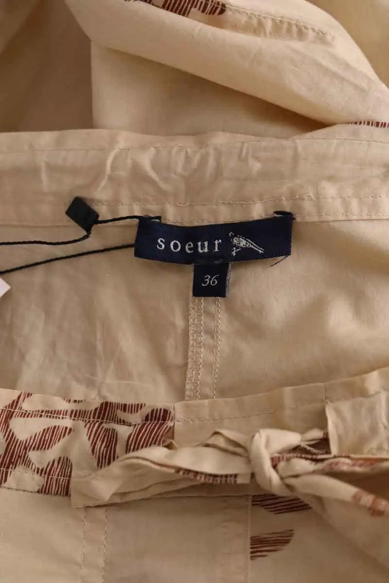 Pantalon large Soeur Titouan Beige en Coton