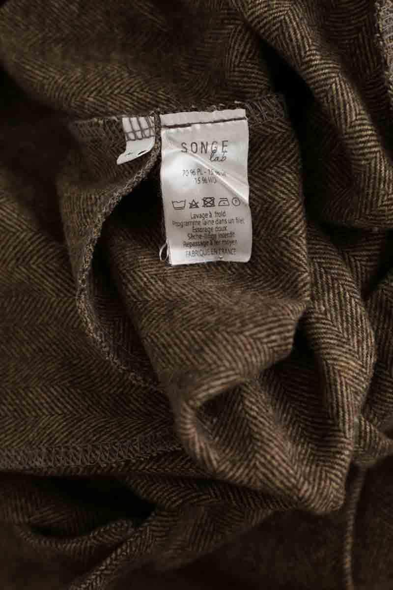 Pantalon large Songe Lab Marron en Polyester