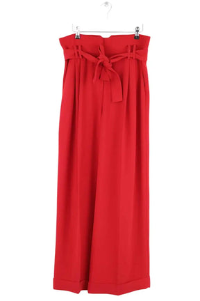 Pantalon large Tara Jarmon Pia Rouge en Synthétique, taille L - Seconde Main