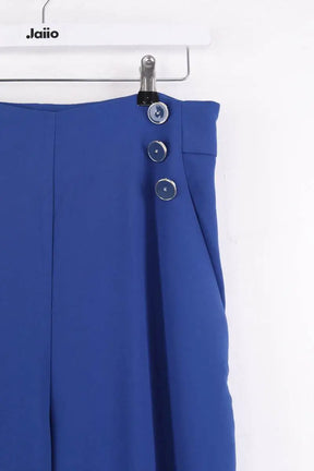 Pantalon large Tara Jarmon Pilar Bleu en Synthétique