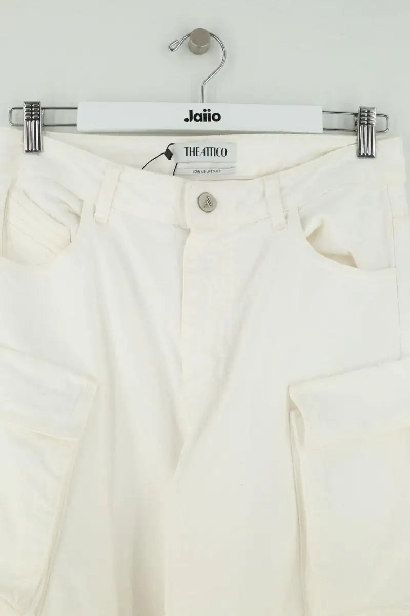 Pantalon large The Attico Blanc en Coton